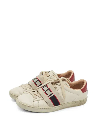 Pre-owned Gucci Ace Sneakers In Neutrals