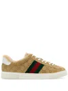 Gucci Men's Suede Ace Sneakers In Neutrals