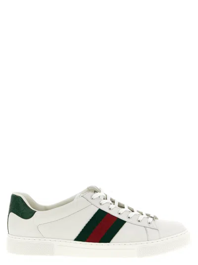 Gucci Ace Leather Sneaker In White