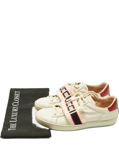 Pre-owned Gucci Ace Stripe Sneakers In Neutral