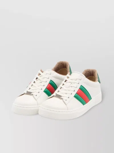 GUCCI ACE STRIPED WEB LOW-TOP SNEAKERS