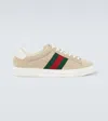 Gucci Ace Low-top Sneakers In Beige