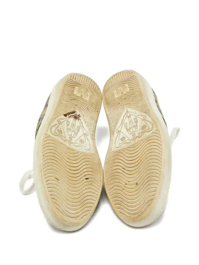 Pre-owned Gucci Ace Web-detail Sneakers In Neutral