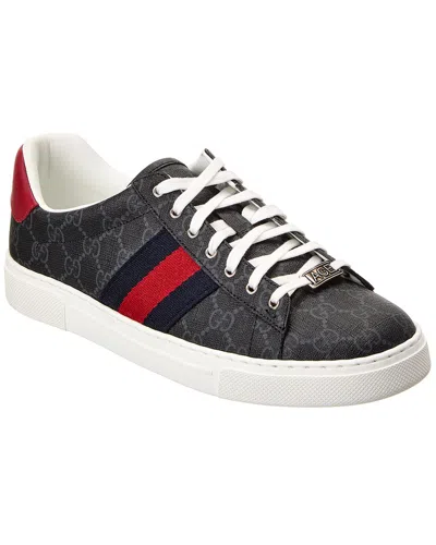 Gucci Ace Web Gg Supreme Canvas & Leather Sneaker In Multi