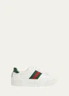 Gucci Sneakers Rubber Sole Contrasting Heel Tab In Gr Whi Vrv Green