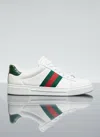 Gucci Sneakers Rubber Sole Contrasting Heel Tab In White
