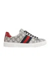 Gucci Ace Monogram Canvas Low-top Sneakers In White