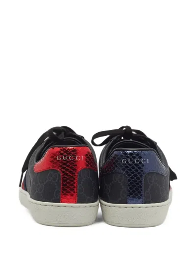 Pre-owned Gucci Ace Web-detail Sneakers In Grey