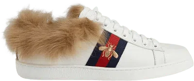 Pre-owned Gucci Ace Wool (women's) Sneakers In White