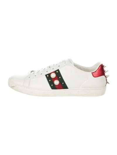 Pre-owned Gucci Aces Sneakers In White