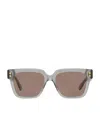 Gucci Nouvelle Vague Rectangular Stripe Acetate Sunglasses Grey-grey-brown In Grey