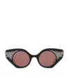 Gucci Womens Gc002002 Gg1327s Round-frame Polyamide Sunglasses Black In Black