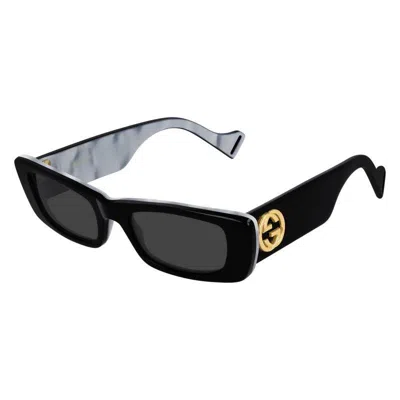Gucci Acetate Black Sunglasses In Purple