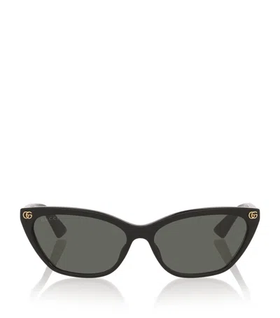 Gucci Acetate Cat Eye Sunglasses In Black