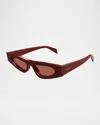 Gucci Cat-eye Frame Sunglasses In Shiny Solid Burgundy
