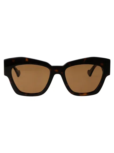 Gucci Acetate Havana Sunglasses In Black