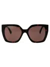 Gucci Web-detail Square-frame Sunglasses In Black