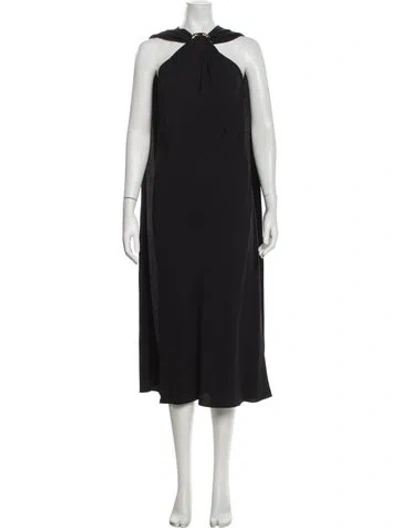 Pre-owned Gucci Acetate Midi Length Dress In Black