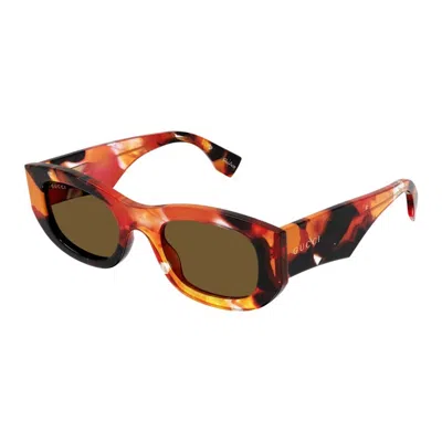 GUCCI GUCCI ACETATE ORANGE SUNGLASSES