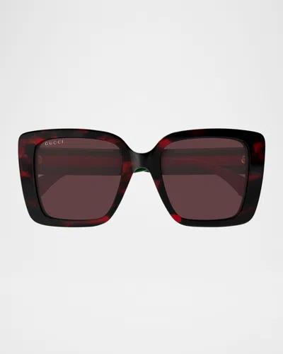 Gucci Acetate Rectangle Sunglasses In Black