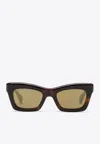 Gucci Acetate Rectangular Sunglasses In Brown