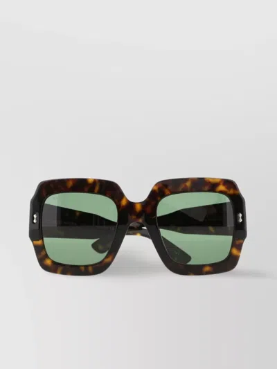 Gucci Acetate Square Frame Sunglasses In Green