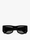 Gucci Rectangular Sunglasses In Glossy Black