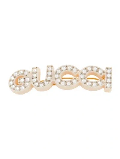 Pre-owned Gucci Acrylic Hair Clip W/tags In White