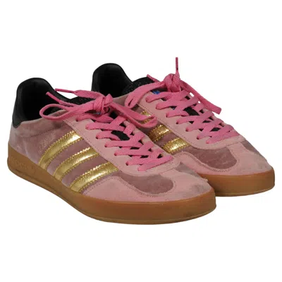 Pre-owned Gucci Adidas Womens Gazelle Us 9.5 Madeira Demetra Pink Velvet Suede Sneakers