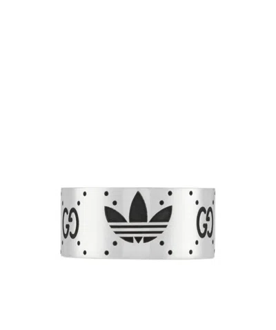 Gucci Adidas X  Engraved Wide Ring In White