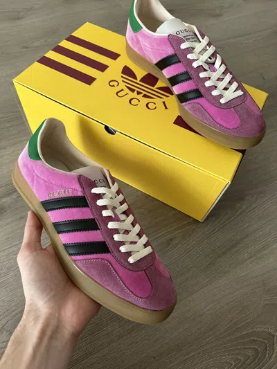 adidas gazelle silver green womens Gucci Tricolor X Adidas Vintage GG Gazelle Sneaker 7.5 – THE CLOSET
