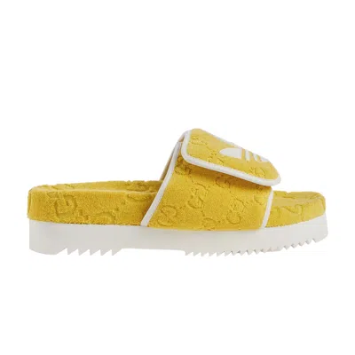 Pre-owned Gucci Adidas X  Gg Platform Sandal 'yellow Cotton Sponge'