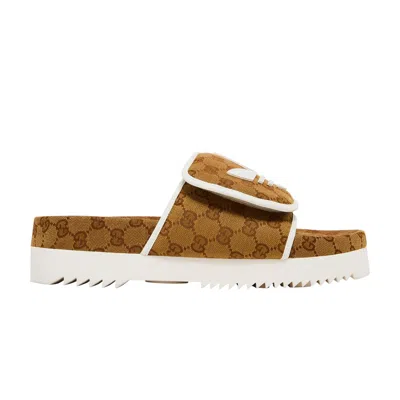 Pre-owned Gucci Adidas X  Slide Sandal 'mesa Gg Monogram' In Brown