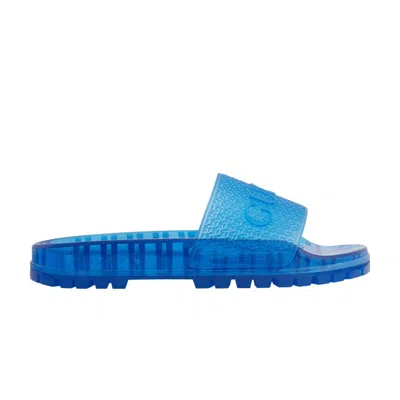 Pre-owned Gucci Adidas X  Slide 'transparent Blue' | Men's Size 11
