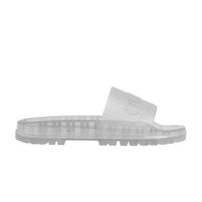 Pre-owned Gucci Adidas X  Slide 'transparent White' | Men's Size 4