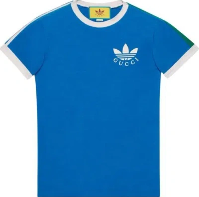 Pre-owned Gucci Adidas X  Trefoil Print T-shirt 'blue' 691637-xjekl-4744