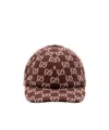 Gucci Gg Canvas Wool Baseball Cap In Burgundy