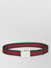 Gucci Belt With Web Ribbon And Rectangular Buckle In Multi