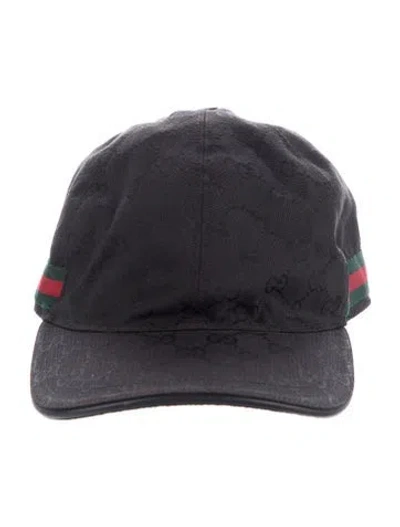 Pre-owned Gucci Adjustable Cotton Baseball Cap In Black