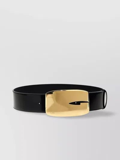 Gucci Adjustable 'g' Belt Gold-tone Buckle In Black