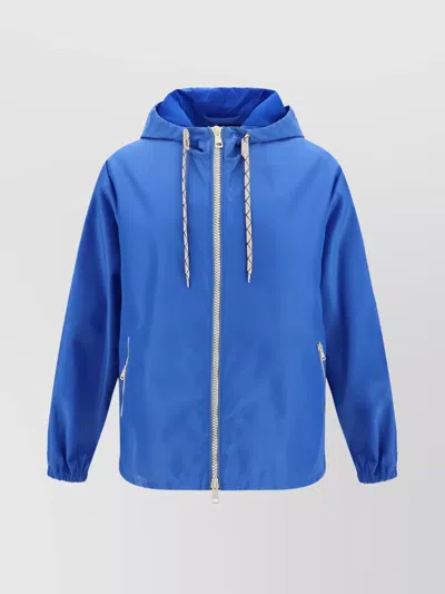 Gucci Adjustable Hem Hooded Jacket Drawstrings In Blue