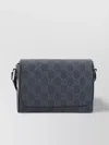 Gucci Gg Supreme Fabric And Leather Shoulder Bag In Gray