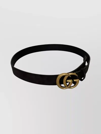 Gucci Adjustable Suede Finish Belt For Versatile Wear In Red