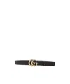 Gucci Men Gg Marmont Leather Belt In Black