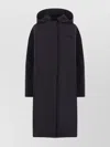 Gucci Adjustable Waist Hooded Coat In Black