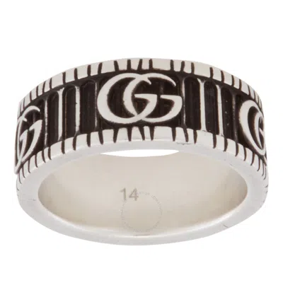 Gucci Aged Sterling Silver Gg Marmont Ring In Silver Tone