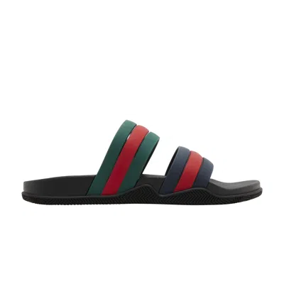 Pre-owned Gucci Agrado Grg Rubber Slide 'black'