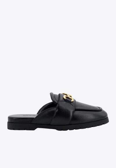 Gucci Airel Leather Mules In Black