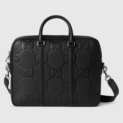 Gucci Jumbo Gg Briefcase In Black