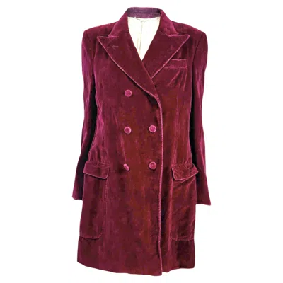 Pre-owned Gucci Alessandro Michele Fall 2o20 Look 55 Burgundy Velvet Jacket In Red